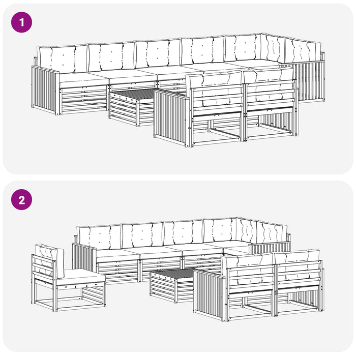 Set de canapele de exterior 9 pcs Alb și antracit WALTI