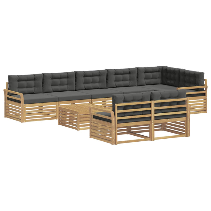 Set de canapele de exterior 9 pcs Alb și antracit WALTI