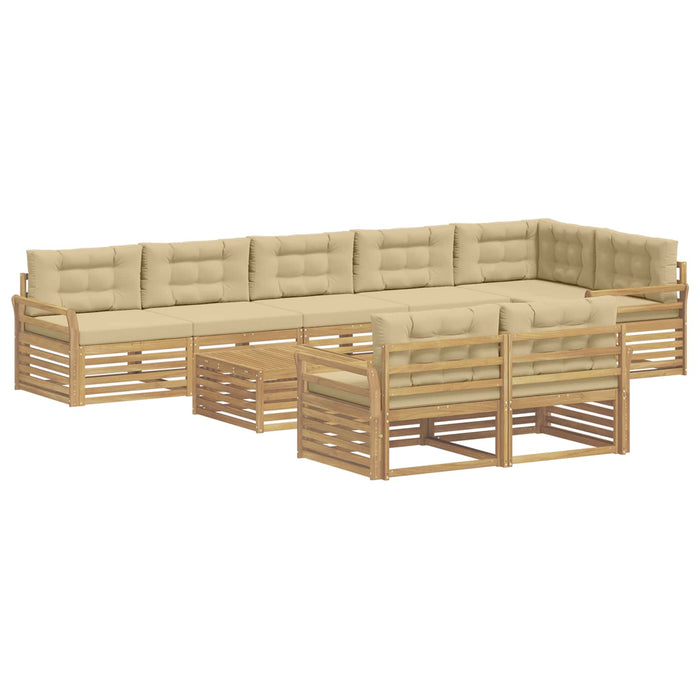 Set de canapele de exterior 9 pcs Alb și Bej 79 x 79 x 37 cm - WALTI WALTI