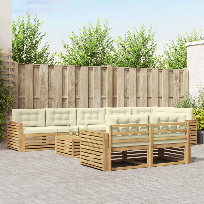 Set de canapele de exterior 9 pcs Alb și crem 79 x 79 x 37 cm - WALTI WALTI