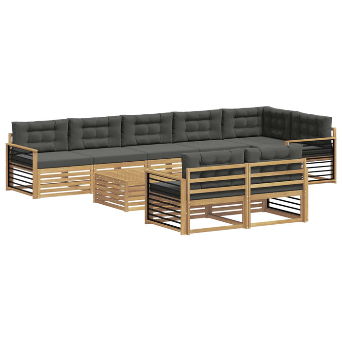 Set de canapele de exterior 9 pcs Alb și antracit Poliester WALTI