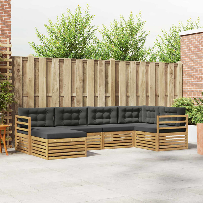 Set de canapele de exterior 6 pcs Alb și antracit Poliester WALTI