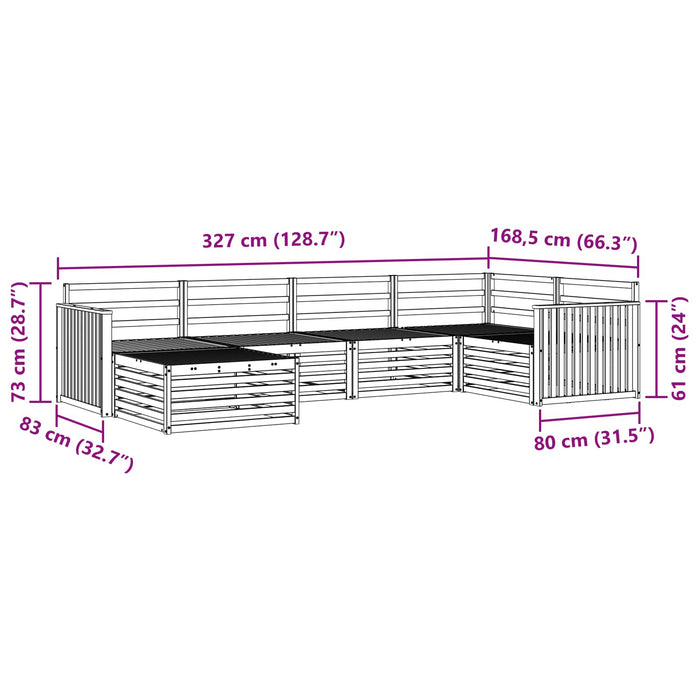 Set de canapele de exterior 6 pcs Alb 327 x 168,5 x 73 cm WALTI