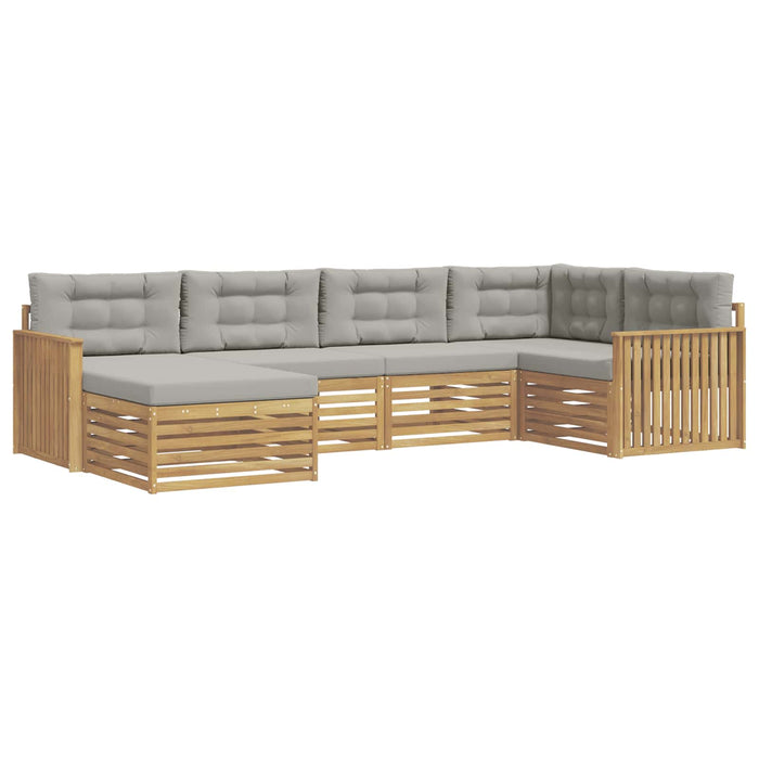 Set de canapele de exterior 6 pcs Alb și gri deschis WALTI