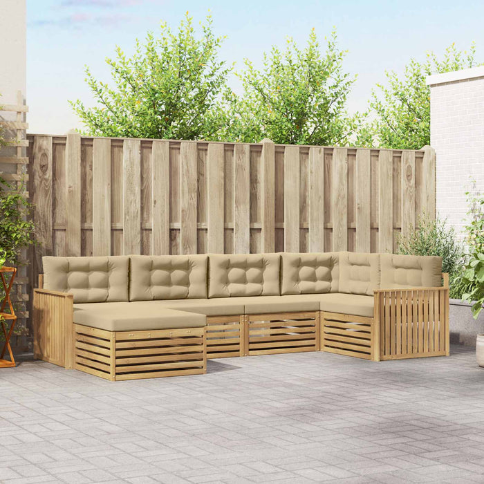 Set de canapele de exterior 6 pcs Alb și Bej - WALTI WALTI