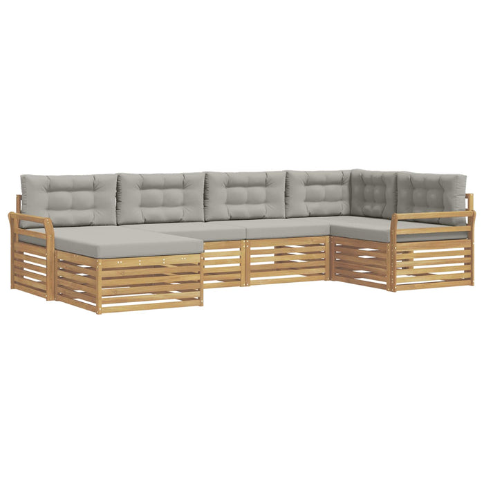 Set de canapele de exterior 6 pcs Alb și gri deschis WALTI
