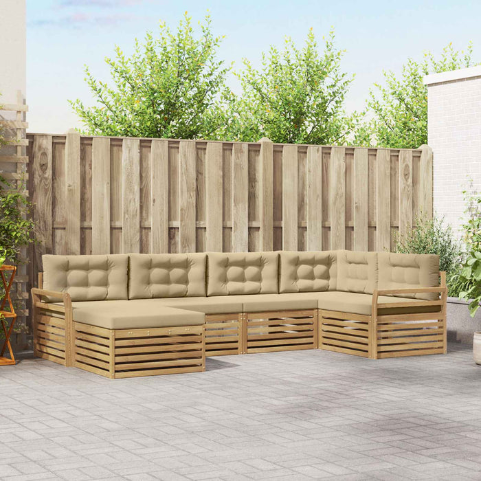 Set de canapele de exterior 6 pcs Alb și Bej - WALTI WALTI