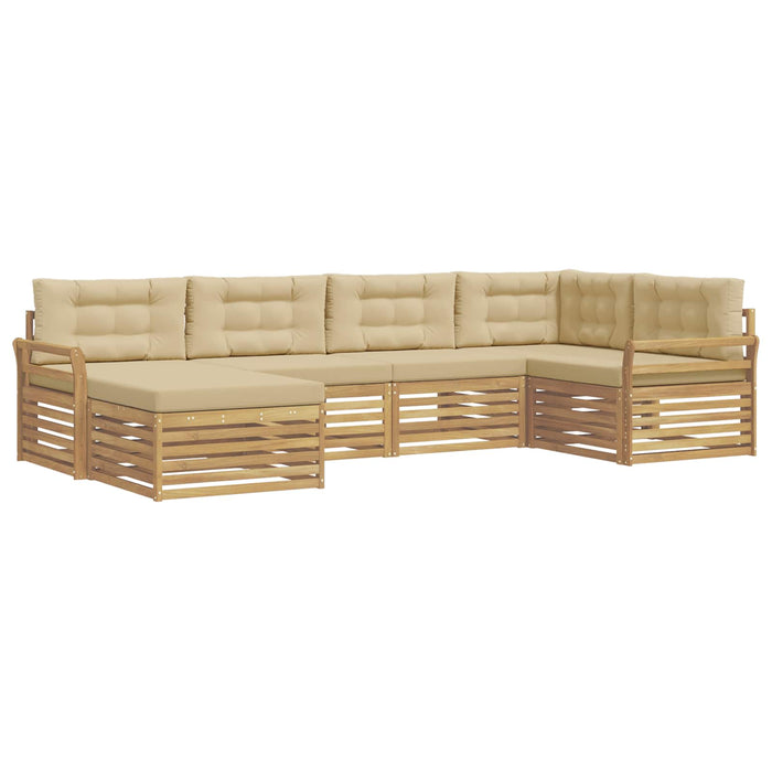 Set de canapele de exterior 6 pcs Alb și Bej - WALTI WALTI