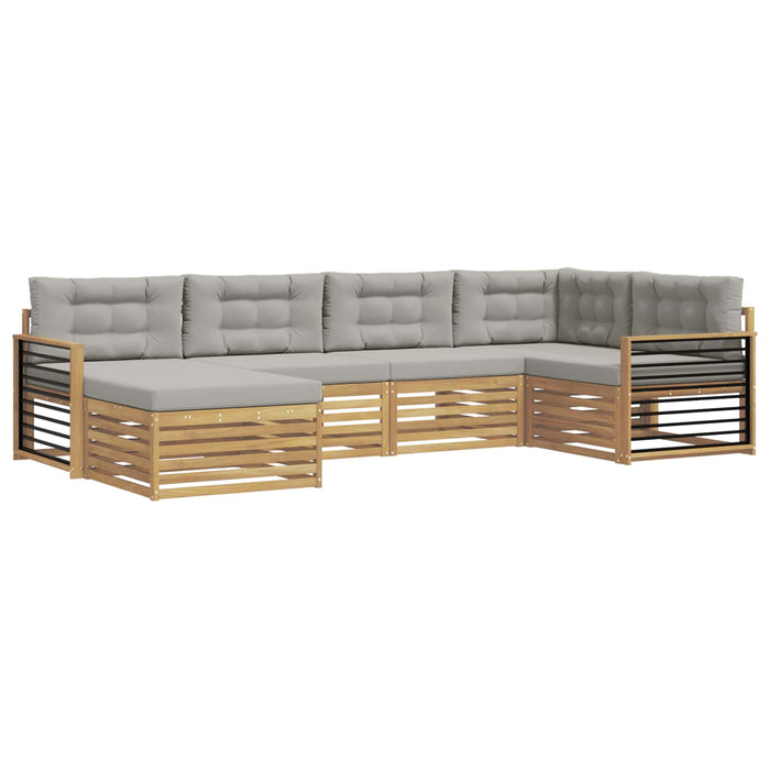 Set de canapele de exterior 6 pcs Alb și gri deschis Poliester WALTI