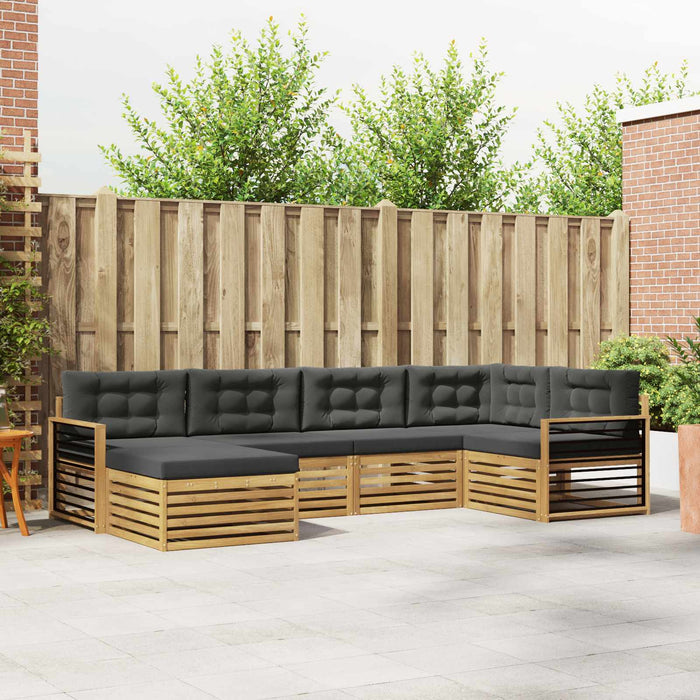 Set de canapele de exterior 6 pcs Alb și antracit Poliester WALTI