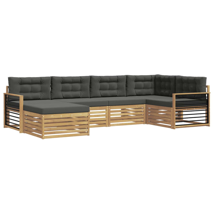 Set de canapele de exterior 6 pcs Alb și antracit Poliester WALTI