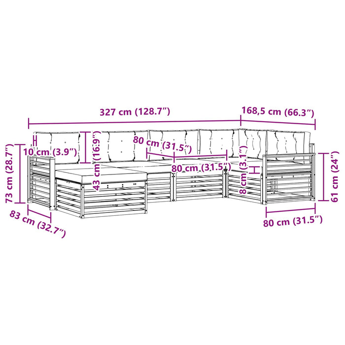 Set de canapele de exterior 6 pcs Alb și antracit Poliester WALTI