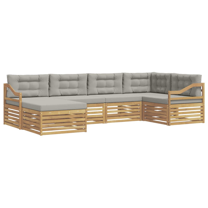 Set de canapele de exterior 6 pcs Alb și gri deschis Poliester WALTI