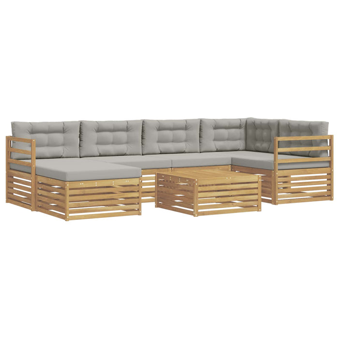 Set de canapele de exterior cu pernă 7 pcs Alb și gri deschis WALTI