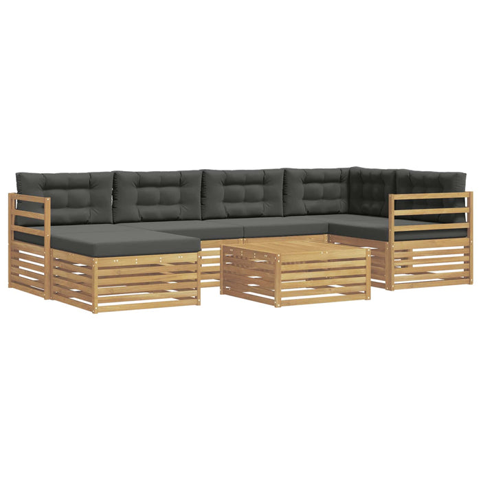 Set de canapele de exterior cu pernă 7 pcs Alb și antracit WALTI