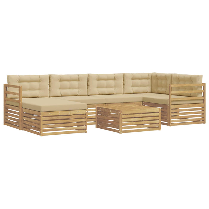 Set de canapele de exterior cu pernă 7 pcs Alb și Bej WALTI