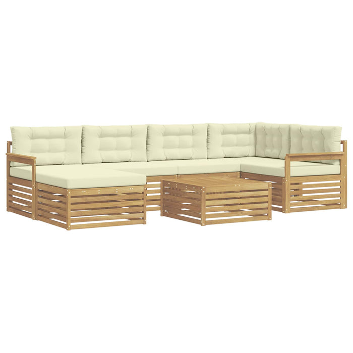 Set de canapele de exterior cu pernă 7 pcs Alb și crem WALTI