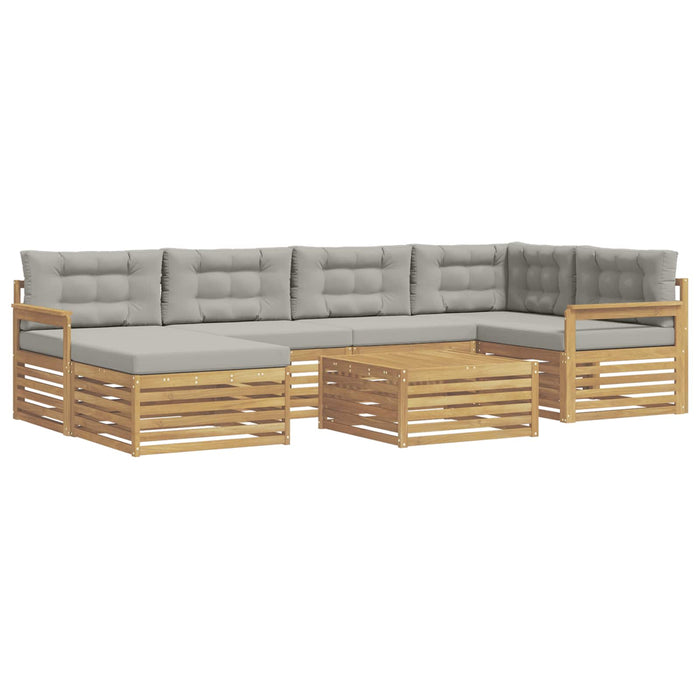 Set de canapele de exterior cu pernă 7 pcs Alb și gri deschis WALTI
