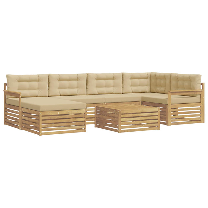 Set de canapele de exterior cu pernă 7 pcs Alb și Bej WALTI