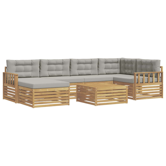 Set de canapele de exterior cu pernă 7 pcs Alb și gri deschis WALTI
