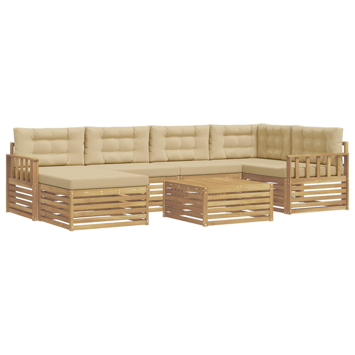 Set de canapele de exterior cu pernă 7 pcs Alb și Bej WALTI