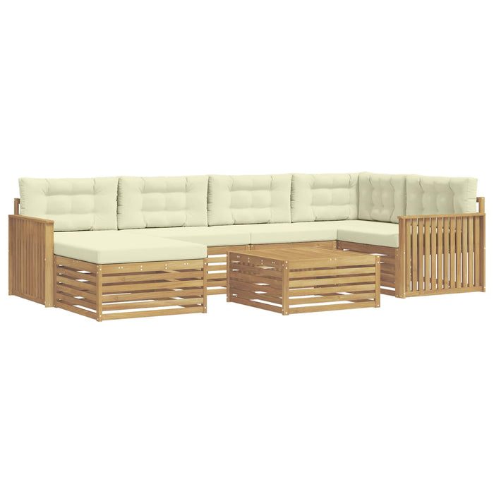 Set de canapele de exterior cu pernă 7 pcs Alb și crem WALTI