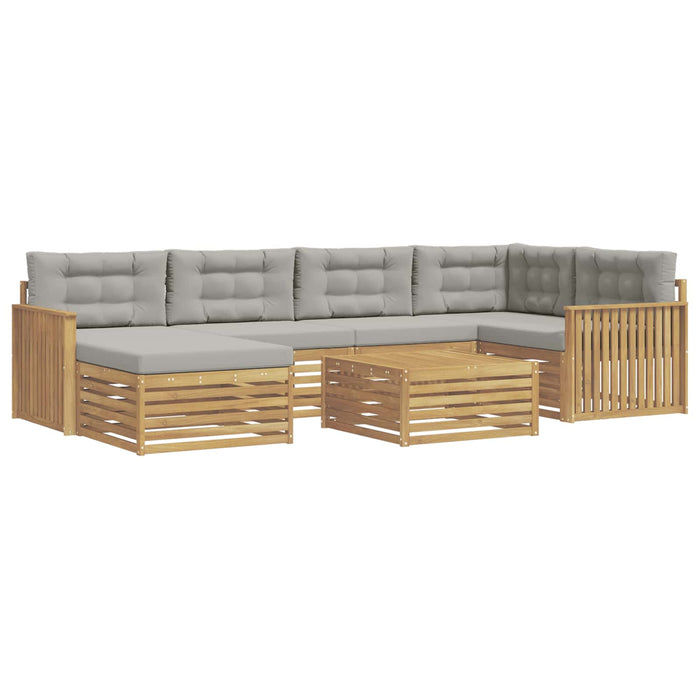Set de canapele de exterior cu pernă 7 pcs Alb și gri deschis - WALTI WALTI