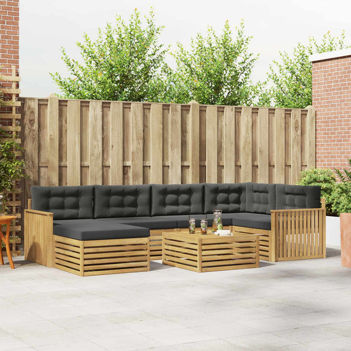 Set de canapele de exterior cu pernă 7 pcs Alb și antracit WALTI