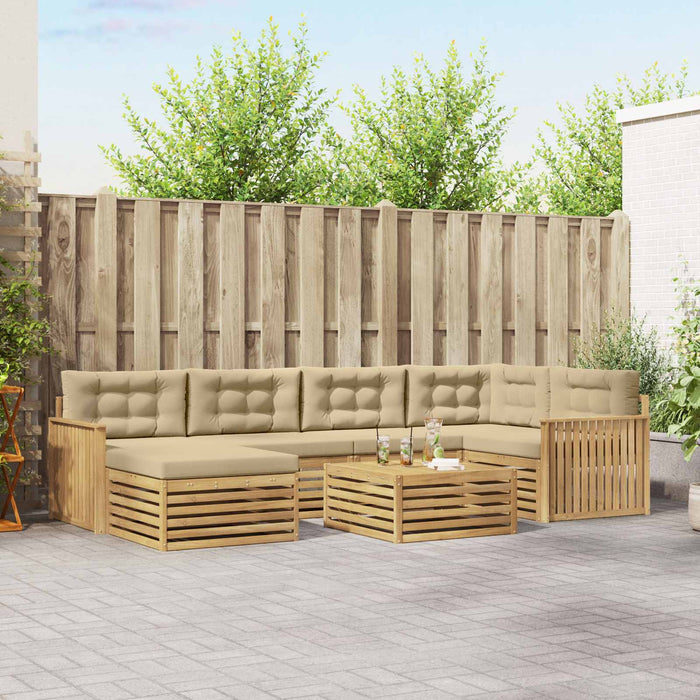 Set de canapele de exterior cu pernă 7 pcs Alb și Bej WALTI