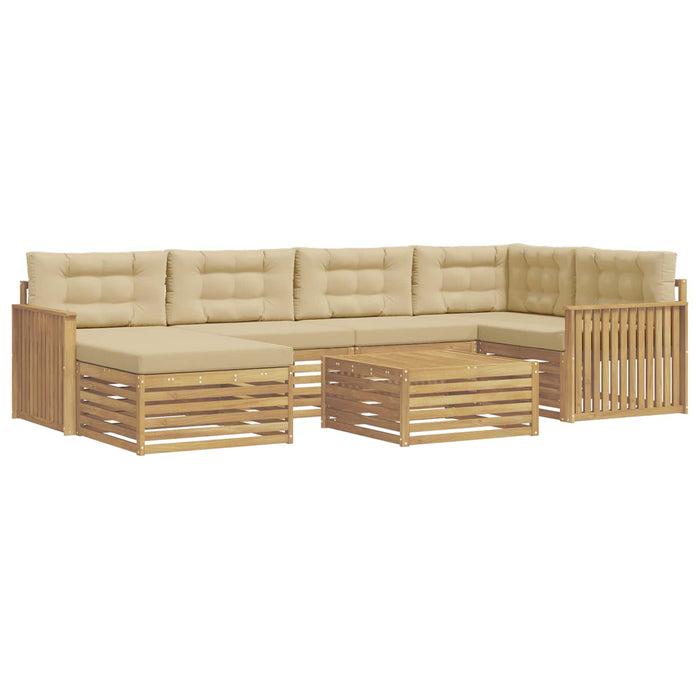 Set de canapele de exterior cu pernă 7 pcs Alb și Bej WALTI