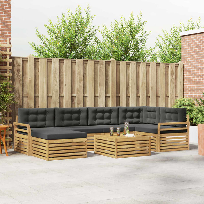 Set de canapele de exterior cu pernă 7 pcs Alb și antracit WALTI