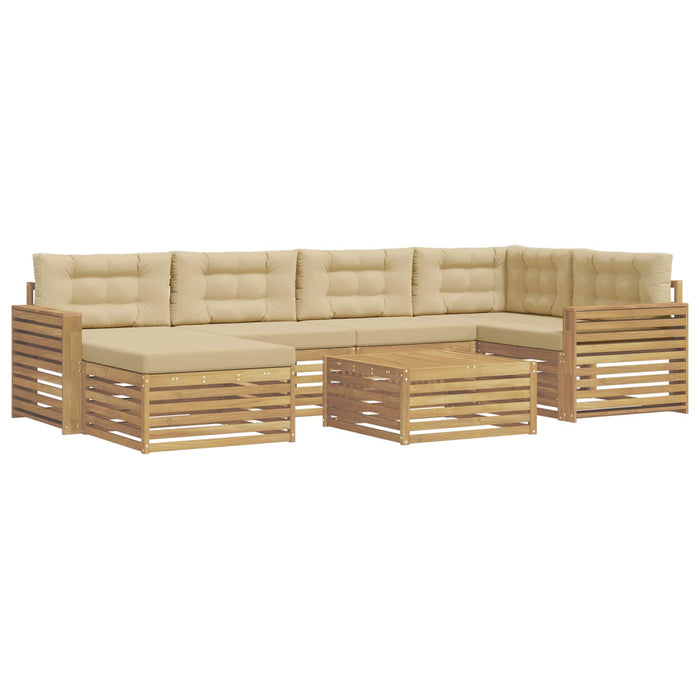 Set de canapele de exterior cu pernă 7 pcs Alb și Bej - WALTI WALTI