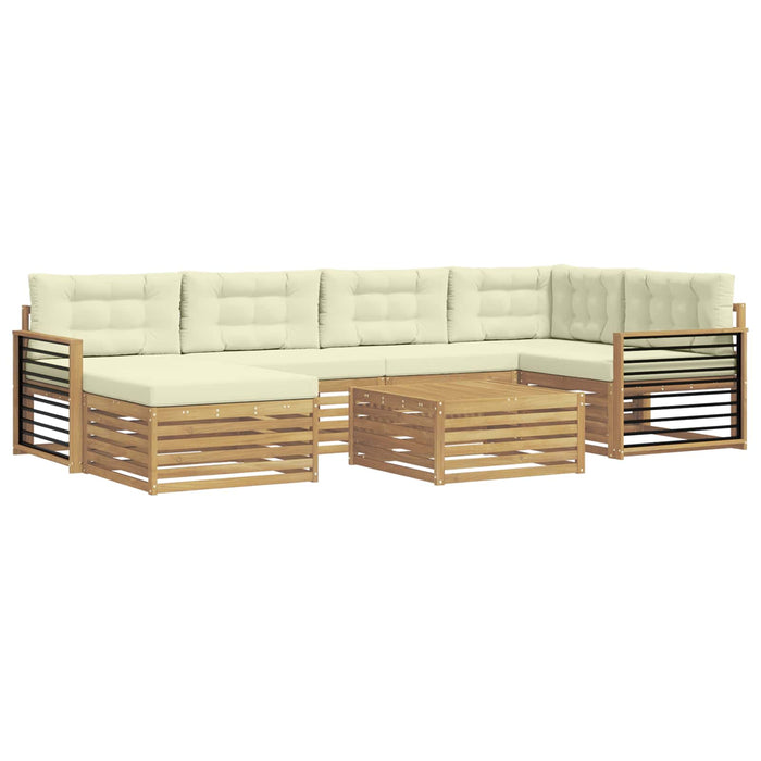 Set de canapele de exterior cu pernă 7 pcs Alb și crem WALTI