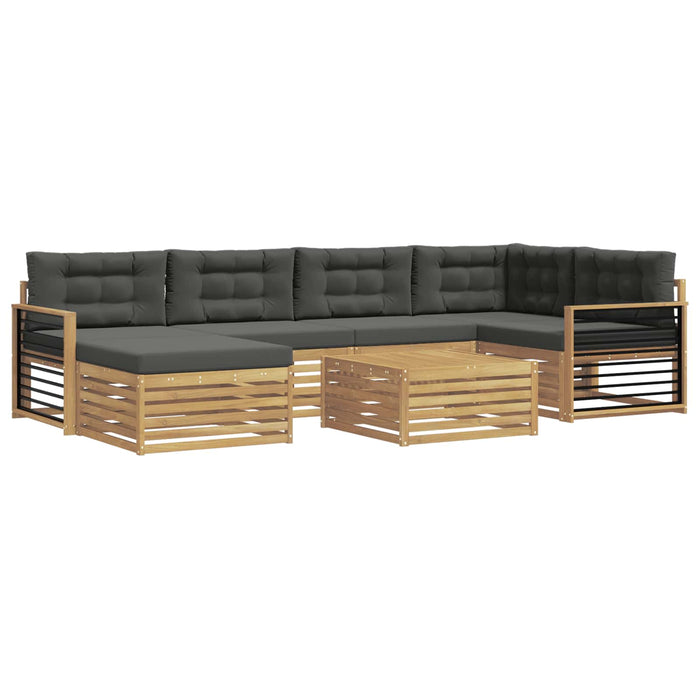 Set de canapele de exterior cu pernă 7 pcs Alb și antracit WALTI