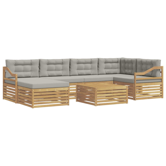 Set de canapele de exterior cu pernă 7 pcs Alb și gri deschis WALTI