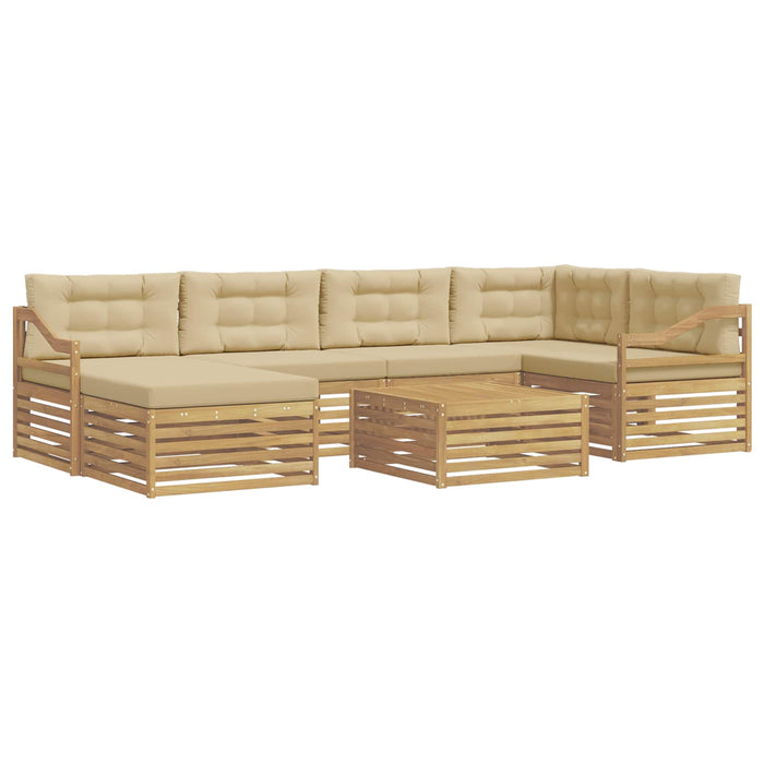 Set de canapele de exterior cu pernă 7 pcs Alb și Bej WALTI