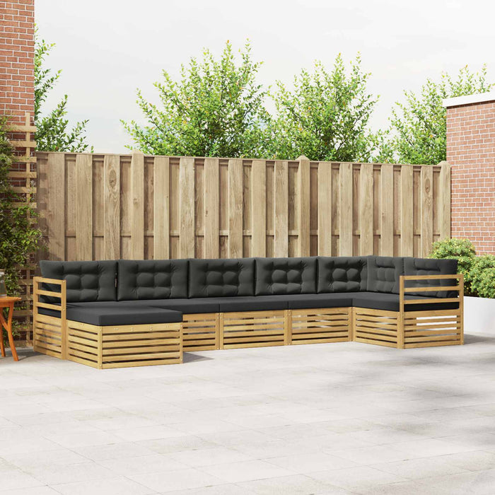 Set de canapele de exterior cu pernă 7 pcs Alb și antracit WALTI