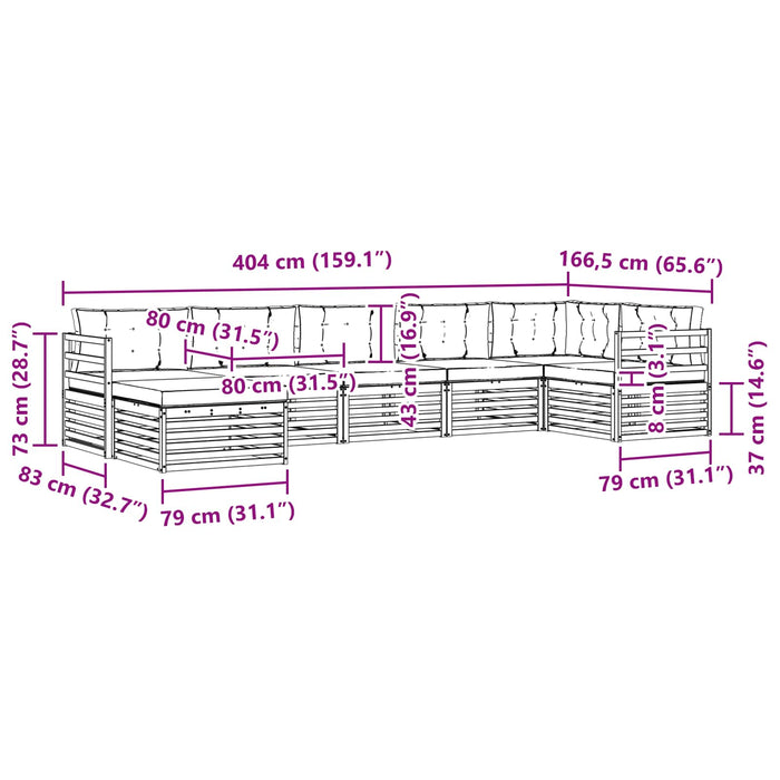 Set de canapele de exterior cu pernă 7 pcs Alb și antracit WALTI
