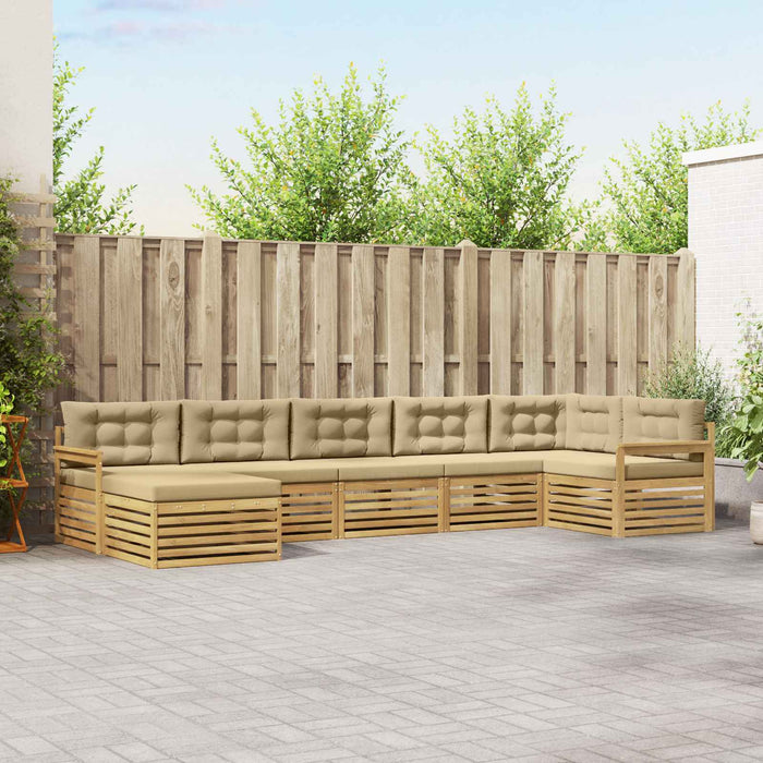 Set de canapele de exterior cu pernă 7 pcs Alb și Bej WALTI