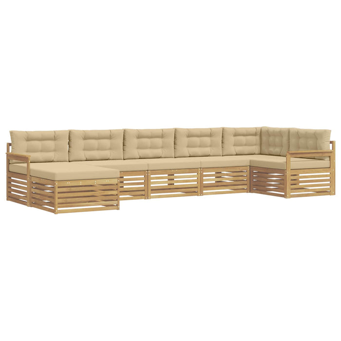 Set de canapele de exterior cu pernă 7 pcs Alb și Bej WALTI