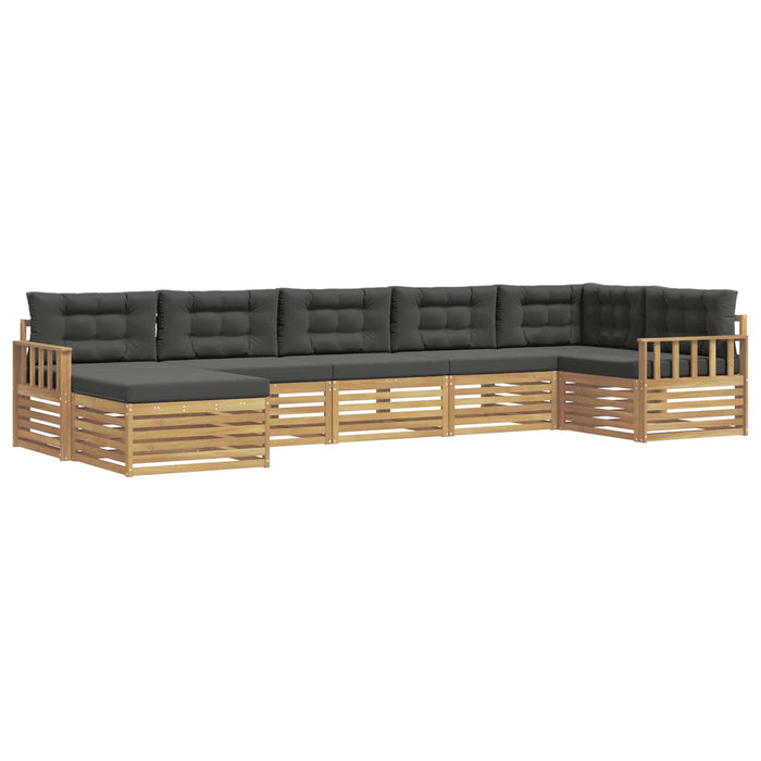 Set de canapele de exterior cu pernă 7 pcs Alb și antracit WALTI