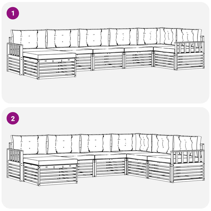 Set de canapele de exterior cu pernă 7 pcs Alb și antracit WALTI