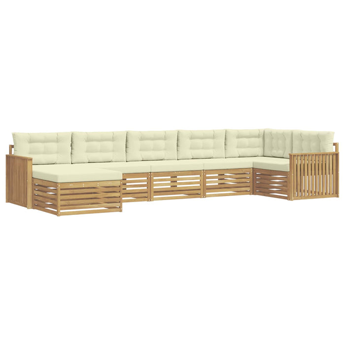 Set de canapele de exterior cu pernă 7 pcs Alb și crem - WALTI WALTI