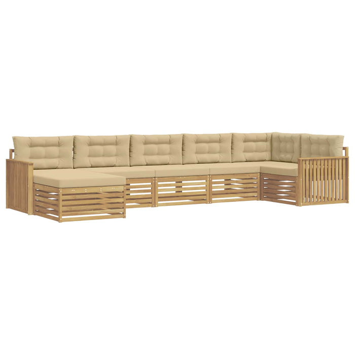 Set de canapele de exterior cu pernă 7 pcs Alb și Bej - WALTI WALTI