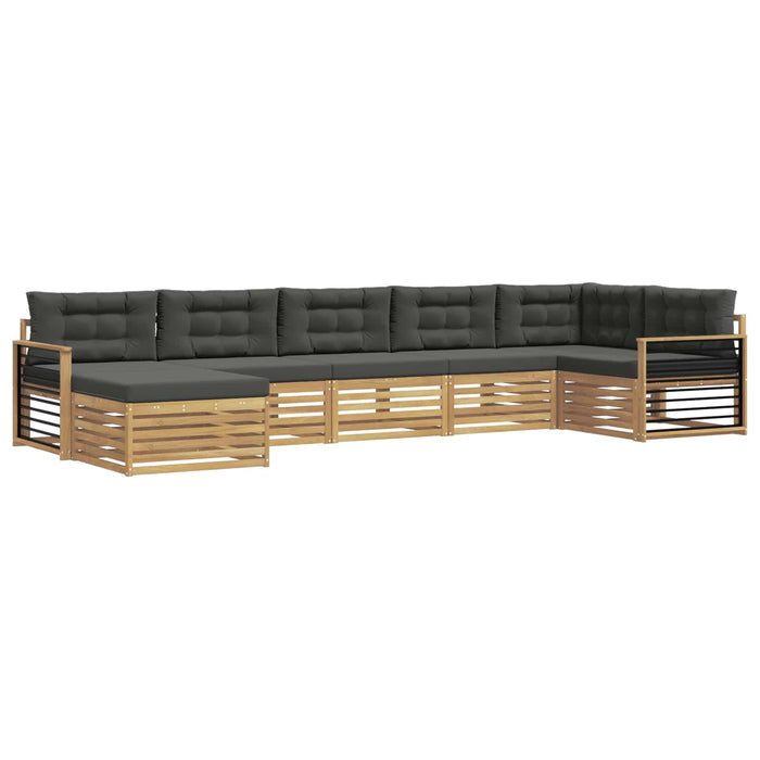 Set de canapele de exterior cu pernă 7 pcs Alb și antracit WALTI