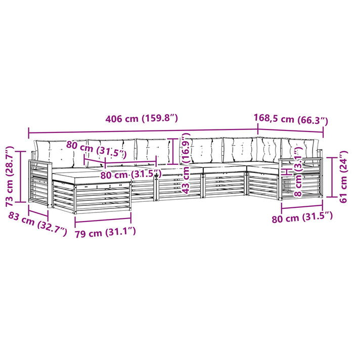 Set de canapele de exterior cu pernă 7 pcs Alb și antracit WALTI