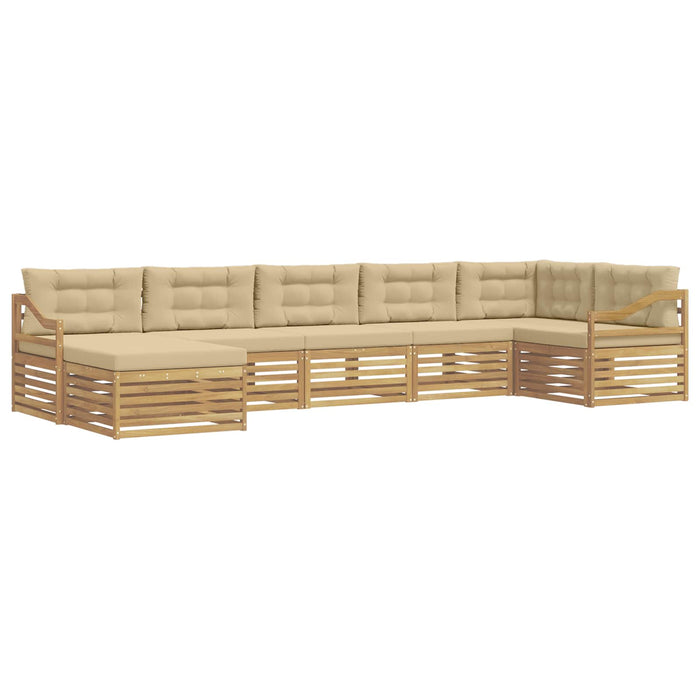 Set de canapele de exterior 7 pcs Alb și Bej WALTI