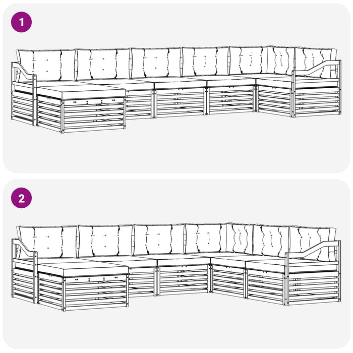 Set de canapele de exterior 7 pcs Alb și Bej WALTI