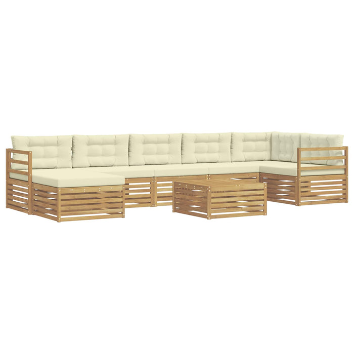 Set de canapele de exterior 8 pcs Alb și crem Poliester WALTI