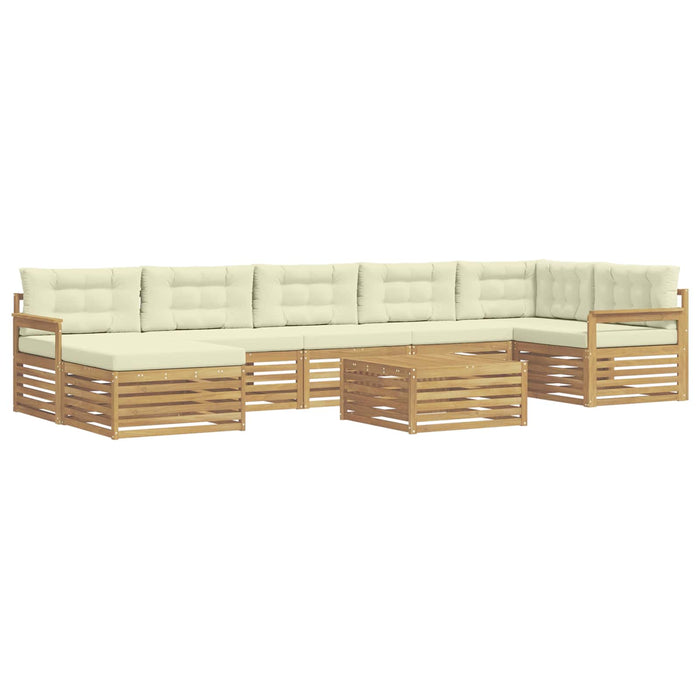 Set de canapele de exterior cu pernă 8 pcs Alb și crem WALTI